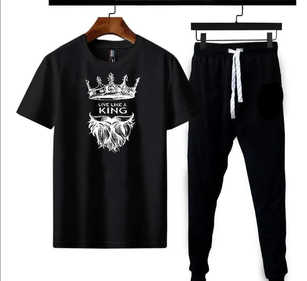 Micro Interlock Printed Black King
