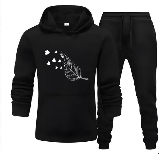 Men's Fleece Printed Hoodie 2 Pcs