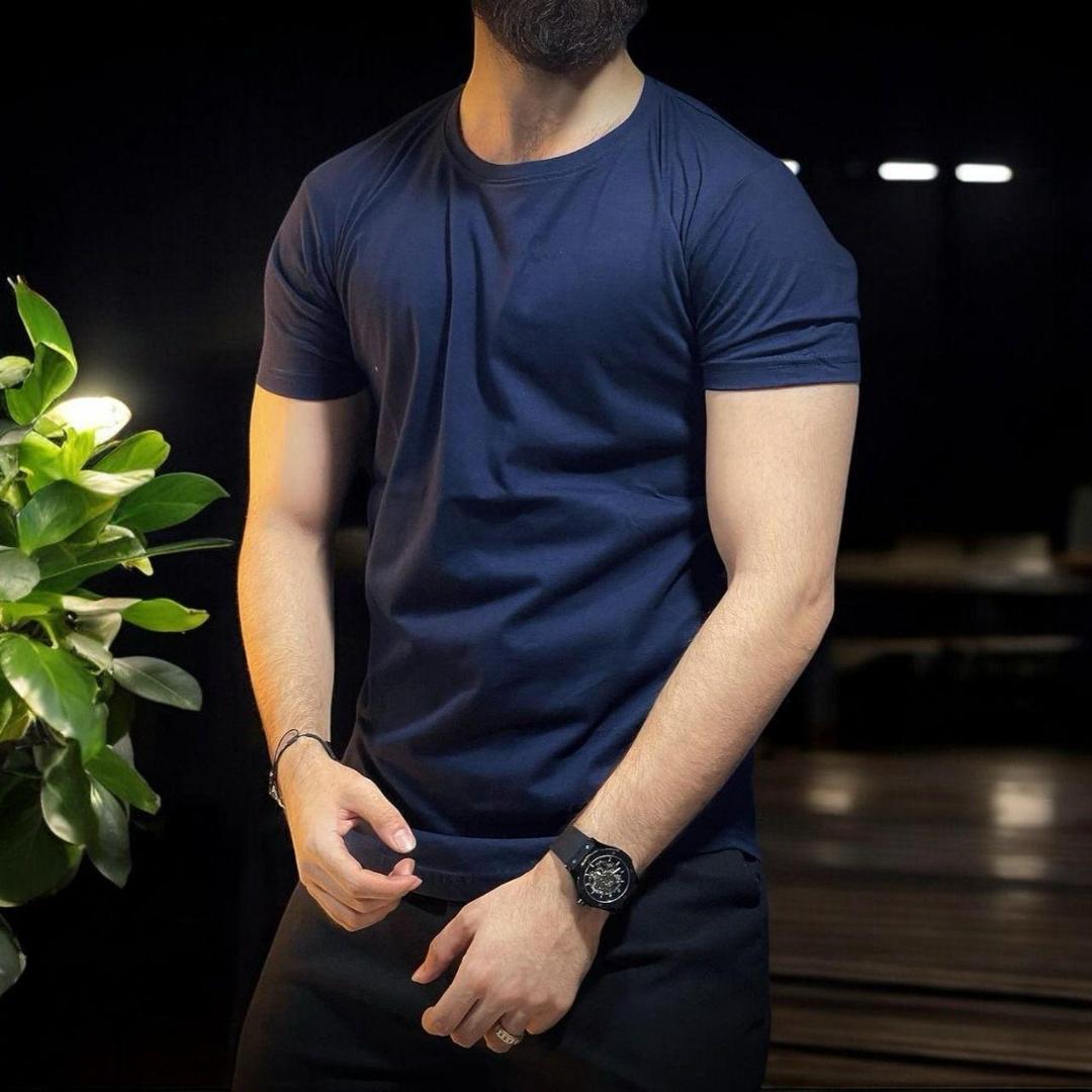 Premium Men's Jersey T-Shirt - Round Neck, Plain Design