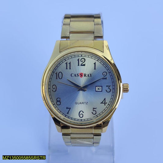Gold wristwatch with a clear background