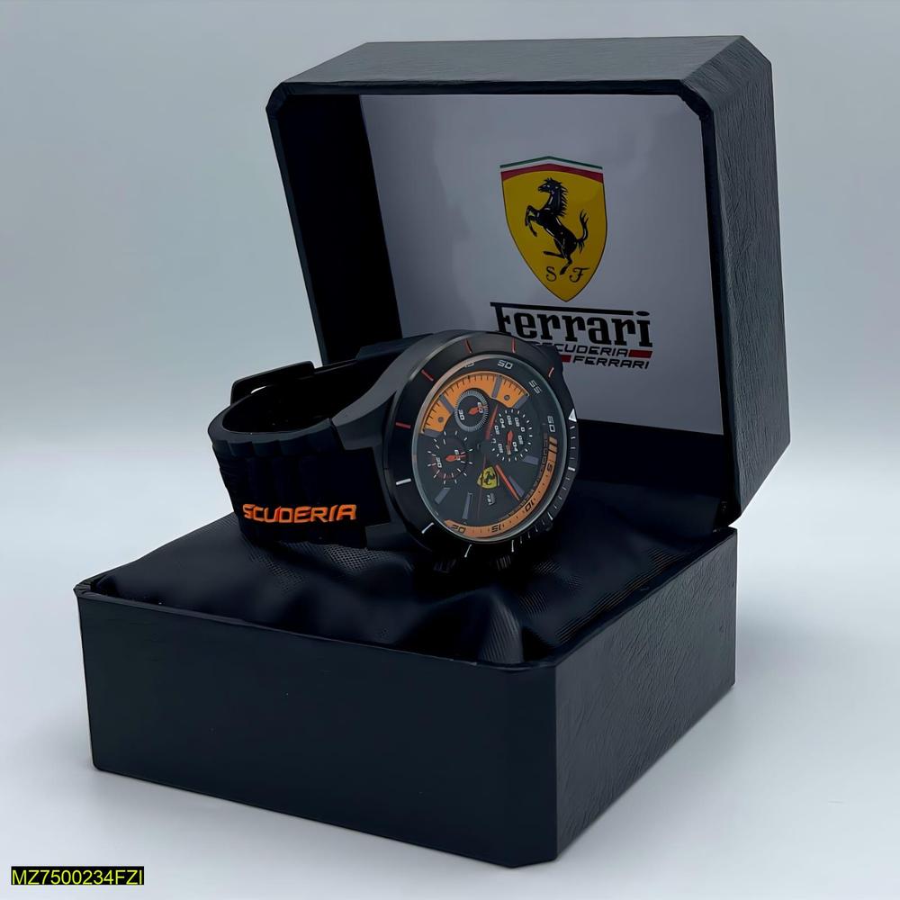 Ferrari Scuderia watch in a black box with Ferrari logo