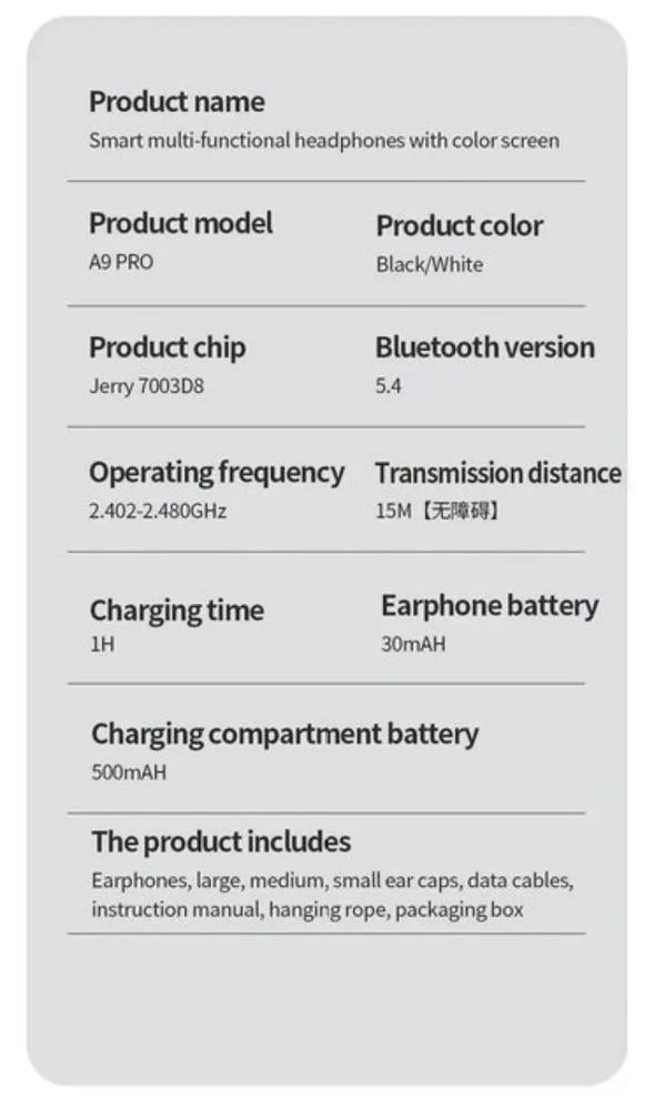 A9 Pro Touch Screen Wireless Air pods