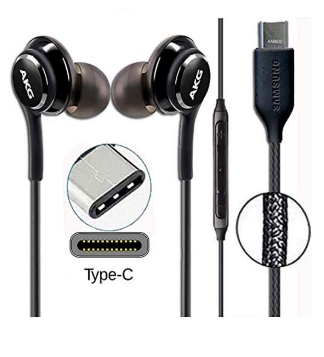 Pair of AKG earbuds with a Type-C cable. Best for gamers and music lovers