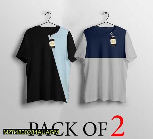 Men's Stitched Jersey Plain T-Shirt, Pack of 2