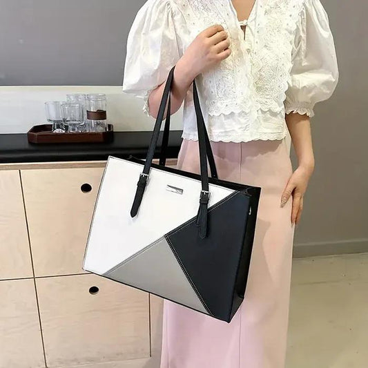 PU Leather Plain Tote Bags