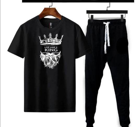 Micro Interlock Printed Black King