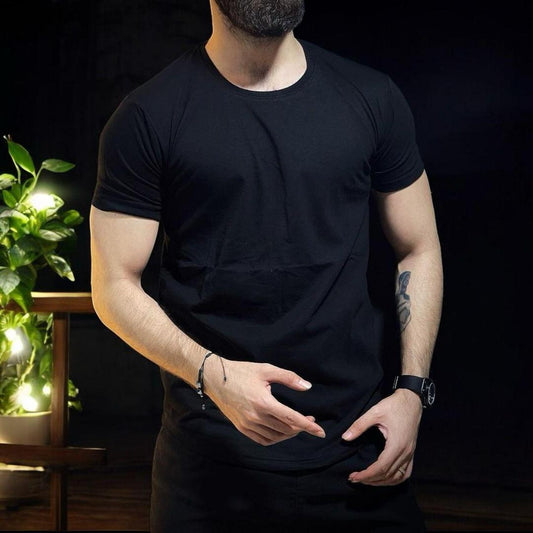 Premium Men's Jersey T-Shirt - Round Neck, Plain Design