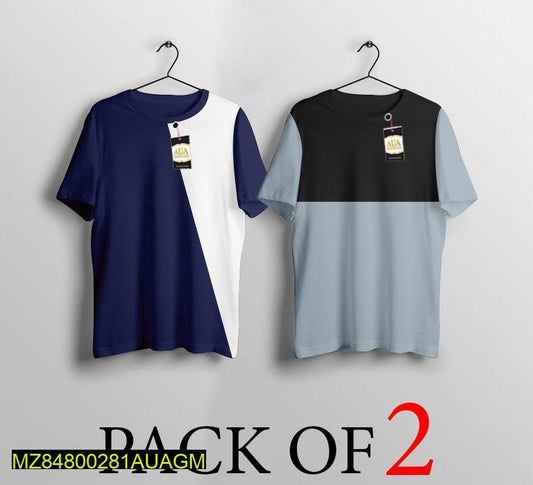 Men's Stitched Jersey Plain T-Shirt, Pack of 2