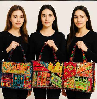 Multicolor Embroidered Women's Tote Bag