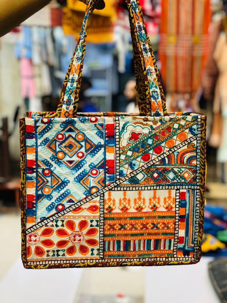 Multicolor Embroidered Women's Tote Bag