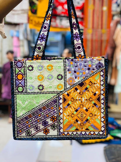 Multicolor Embroidered Women's Tote Bag