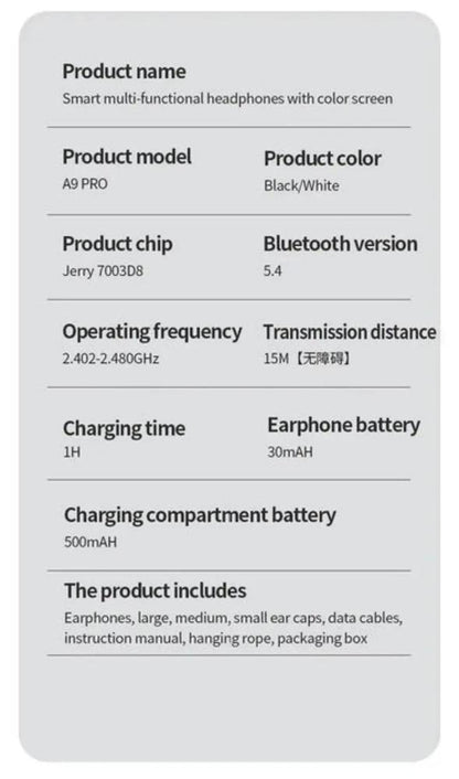 A9 Pro Touch Screen Wireless Air pods