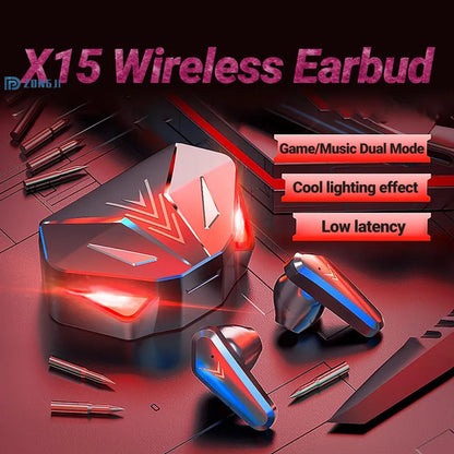X15 Wireless Earbud with charging case. Matel body and beautiful design with cool light.